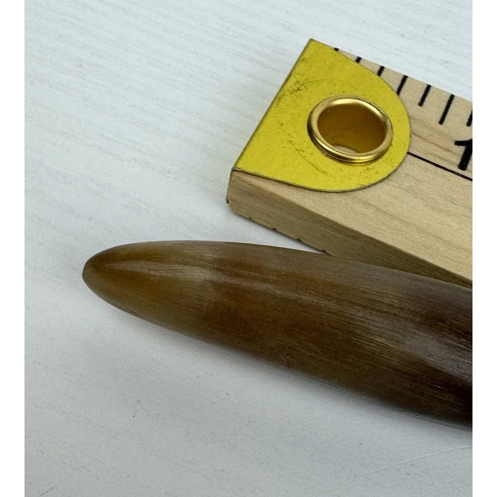 Vintage Antique Natural Horn Letter Opener Paper Knife Curved Brown‎ Desk Tool